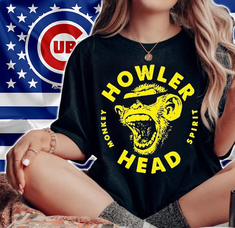Awesome howler Head monkey spirit yellow shirt woman shirt