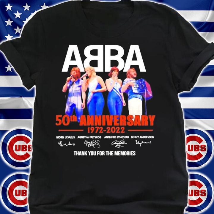 Official ABBA 50th anniversary 1972-2022 signatures shirt