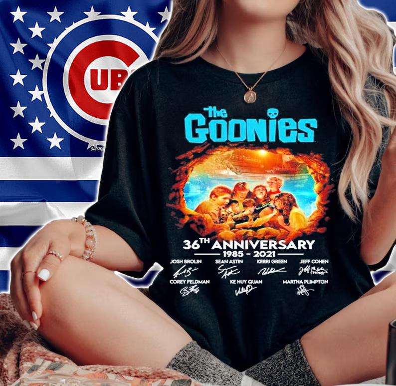 The Goonies 36th anniversary 1985-2021 signatures t-shirt woman shirt
