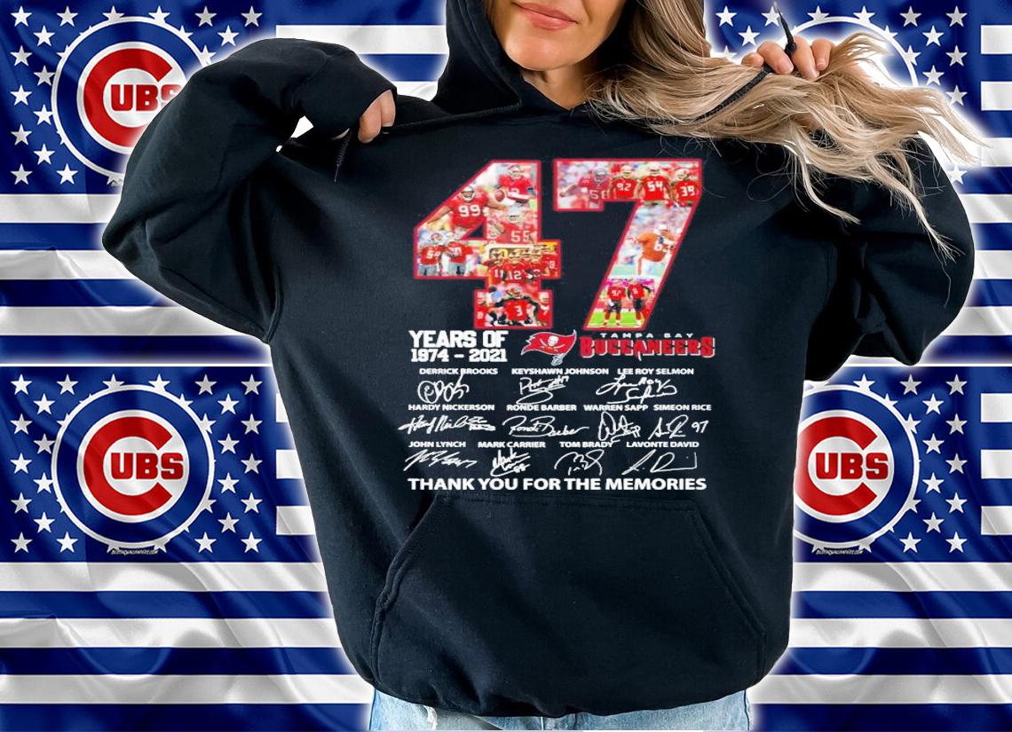 47 years of Tampa Bay Buccaneers 1974 2021 thank you for the memories shirt hoodie