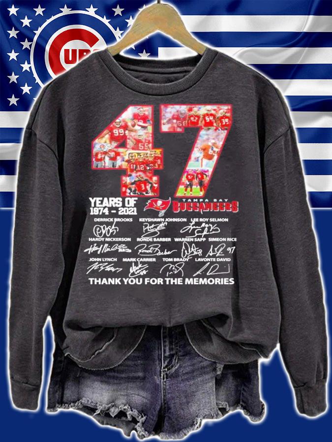 47 years of Tampa Bay Buccaneers 1974 2021 thank you for the memories shirt sweatshirt