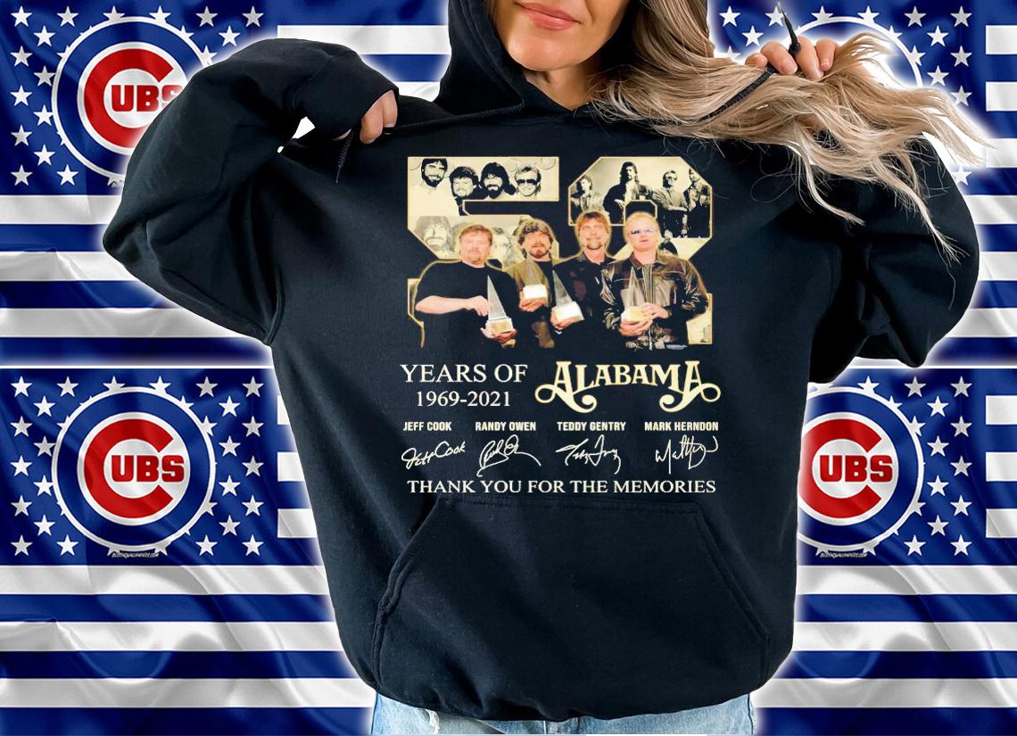 52 years of Alabama 1969 2021 thank you for the memories shirt