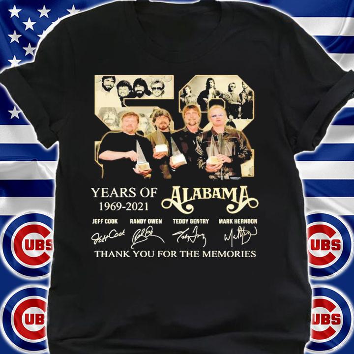 52 years of Alabama 1969 2021 thank you for the memories shirt