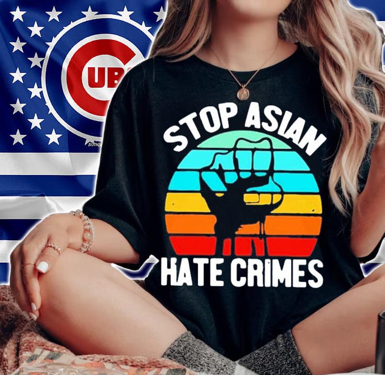 American stop Asian hate crimes vintage shirt woman shirt