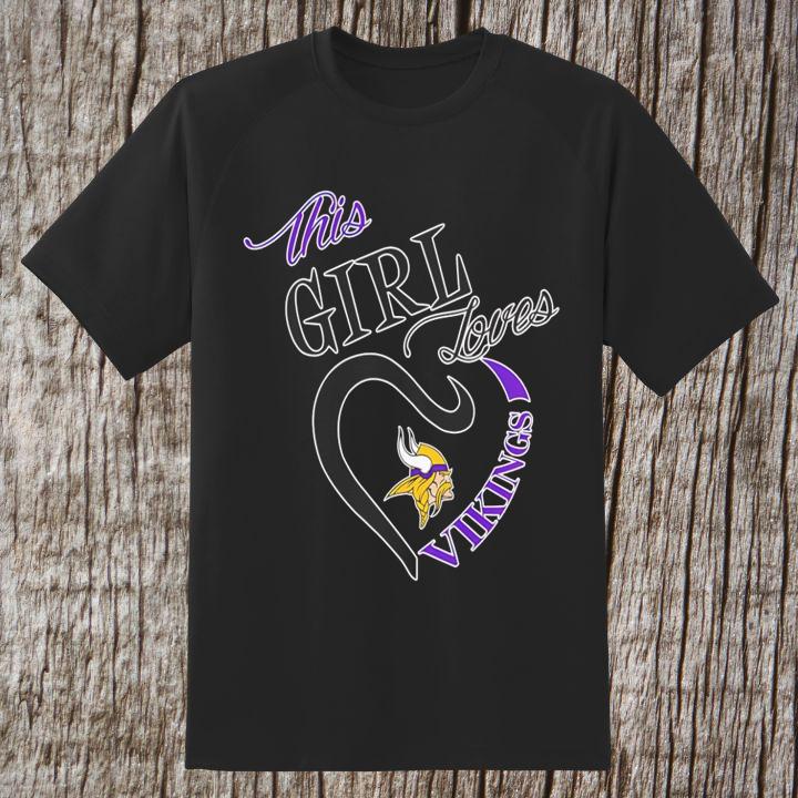 This Girl Loves Minnesota Vikings Logo T-Shirt For Fans