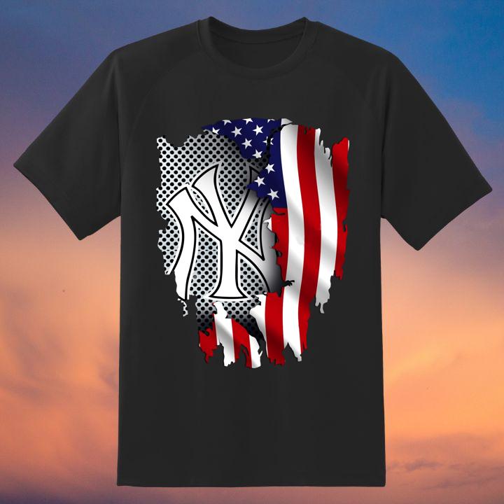 New York Yankees And American Flag T-Shirt - Shop now!