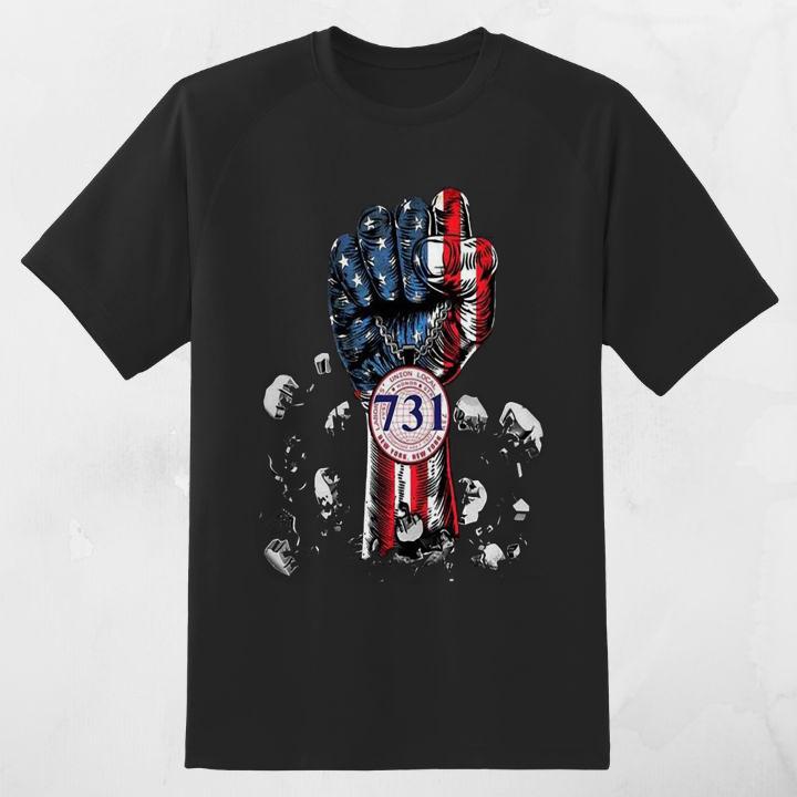 Personalized Black Lives Matter Laborers Local 731 American Flag T-Shirt