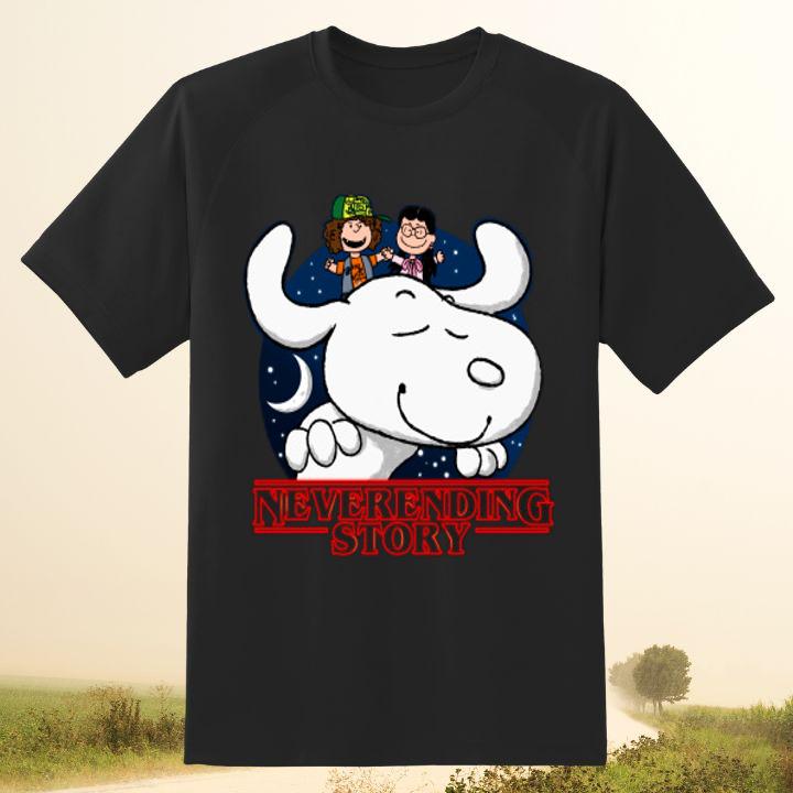 The Neverending Story Dustin And Suzie Stranger Things Snoopy Peanuts Funny Shirt
