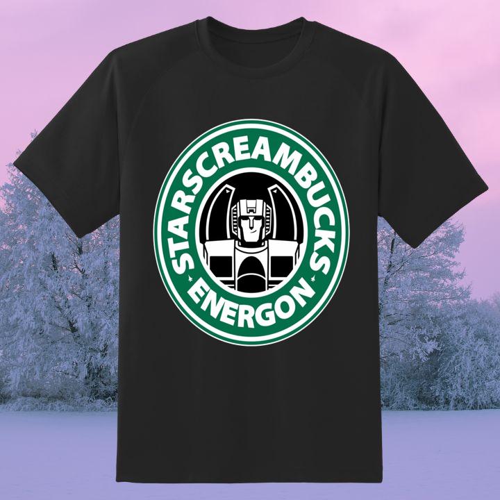 Premium Transformers Starscreambucks Energon Starbucks Logo T-Shirt
