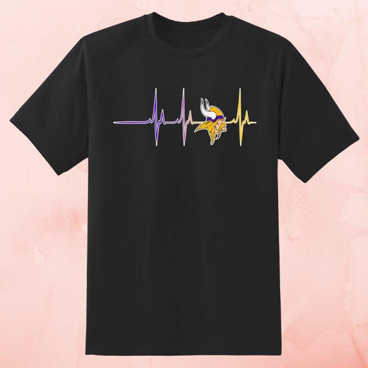 Personalized Minnesota Vikings Football Heartbeat T-Shirt
