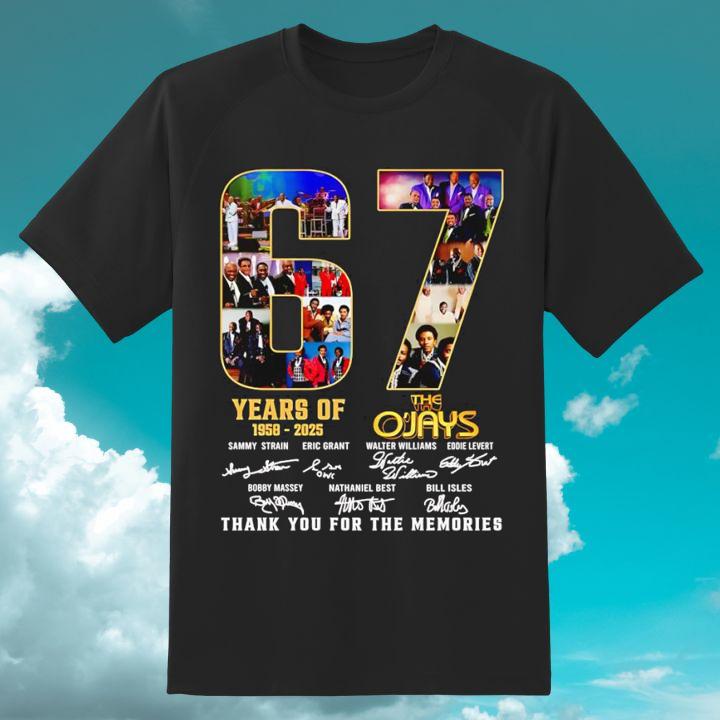 The O'Jays 67 Year Of 1958-2025 Signatures Thank You For The Memories T-Shirt