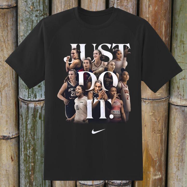 Nike Just Do It Womens Athletes Sports T-Shirt