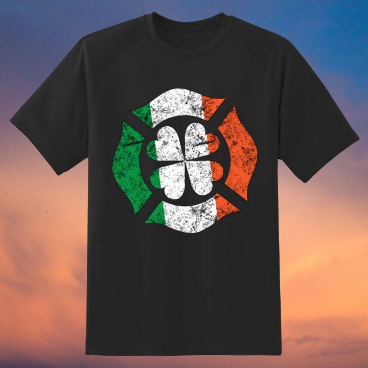 Fire Dept St. Patrick's Day Irish Shamrocks Firefighter T-Shirt
