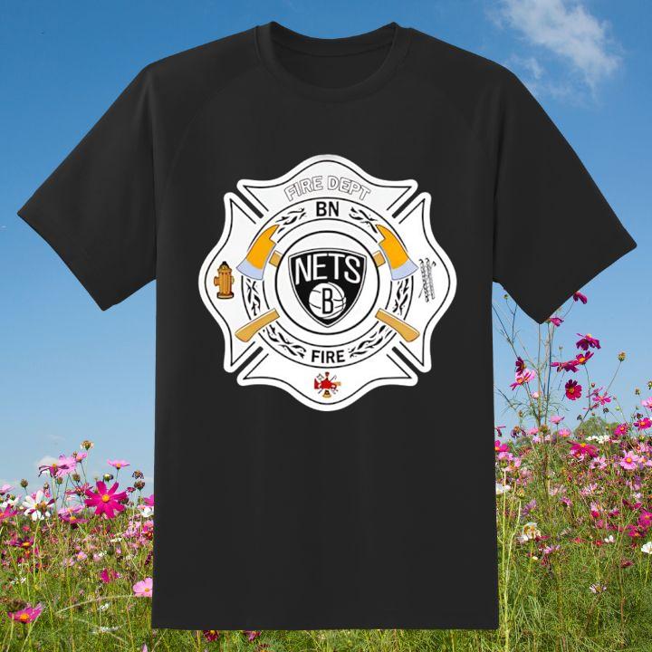 Fire Dept Brooklyn Nets Logo Basketball Firefighter T-Shirt