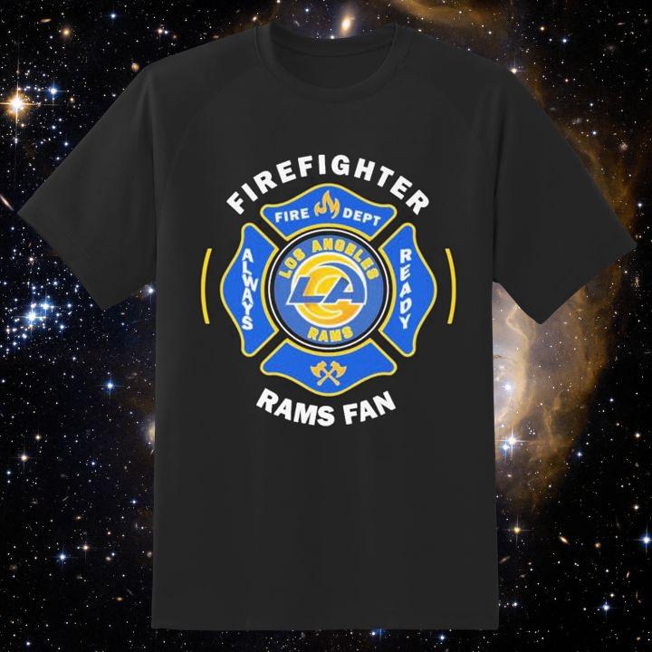 Fire Dept Los Angeles Rams Logo Football Firefighter T-Shirt