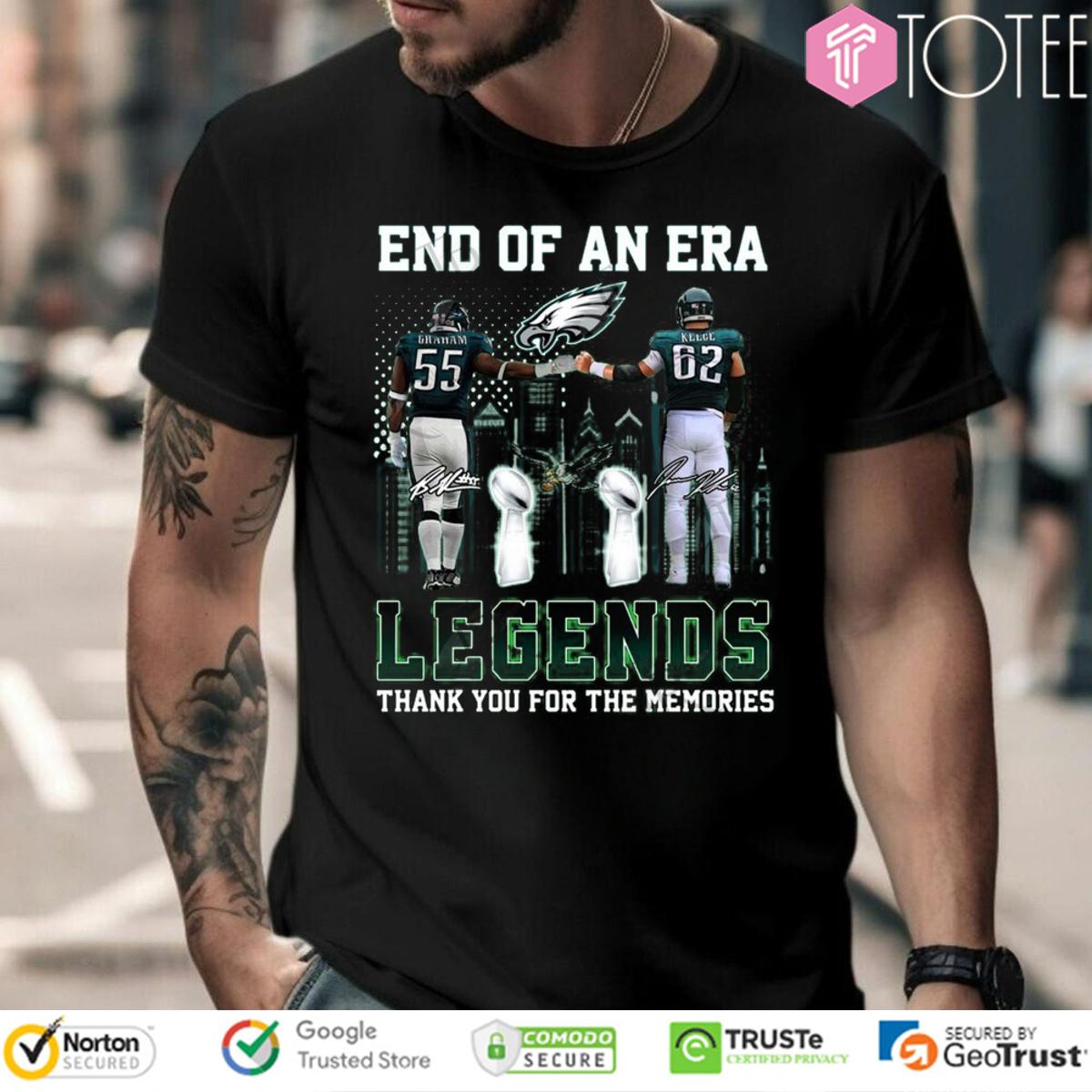 End Of An Era Legends Brandon Graham Jason Kelce Eagles Signatures T-Shirt
