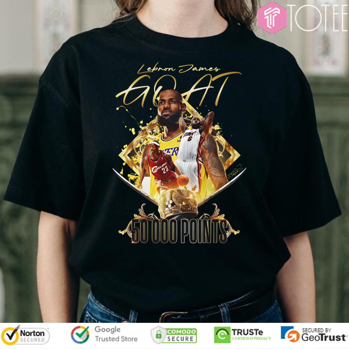 Los Angeles Lakers Lebron James Goat 50000 Points Signature T-Shirt