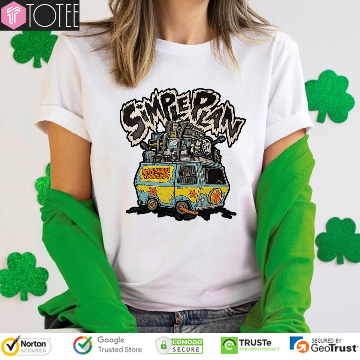 Simple Plan Scooby Doo Van North America Tour 2024 Shirt