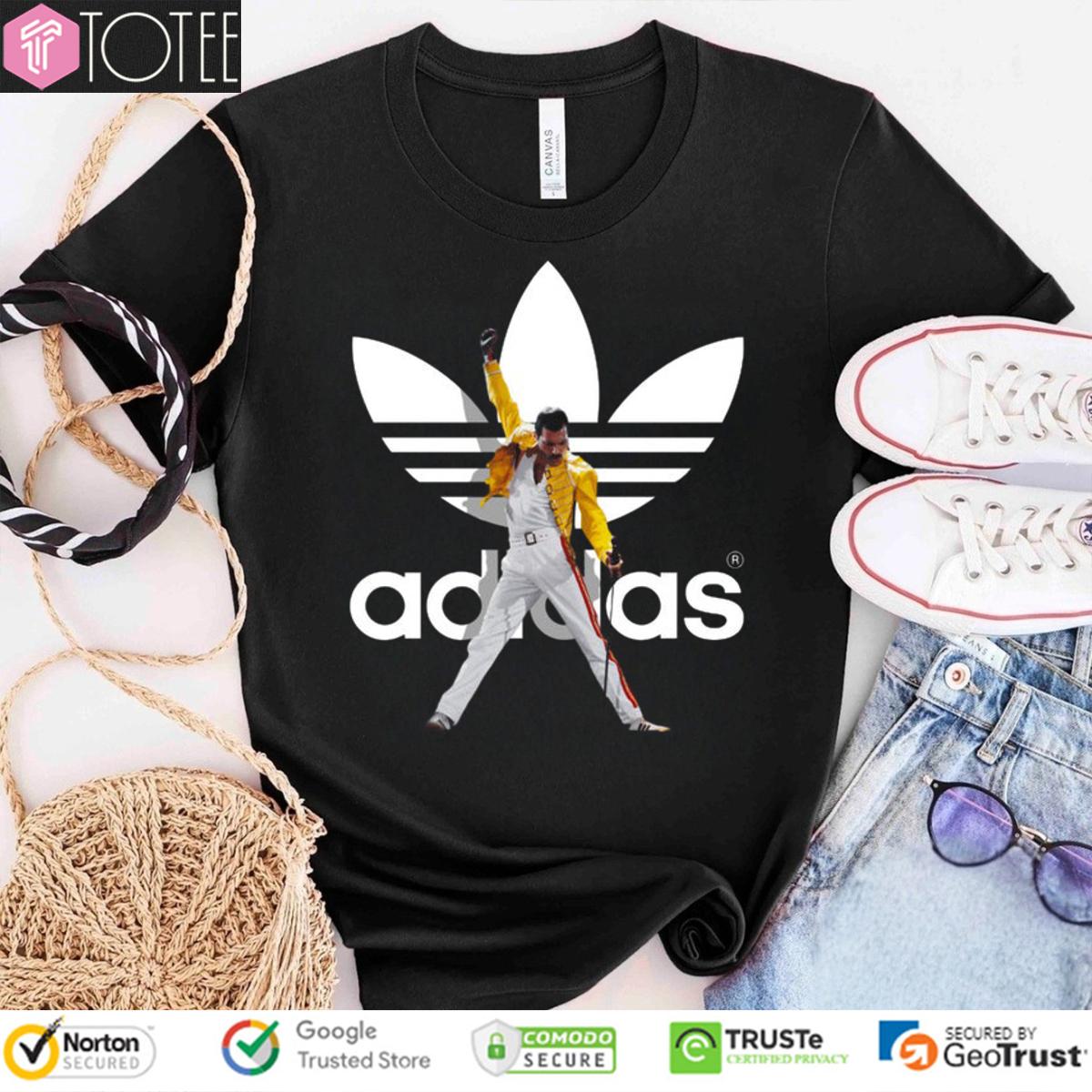 Freddie Mercury Parody Adidas Logo T-Shirt