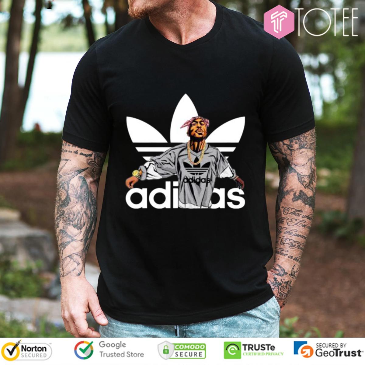 Tupac Shakur Parody Adidas Logo T-Shirt
