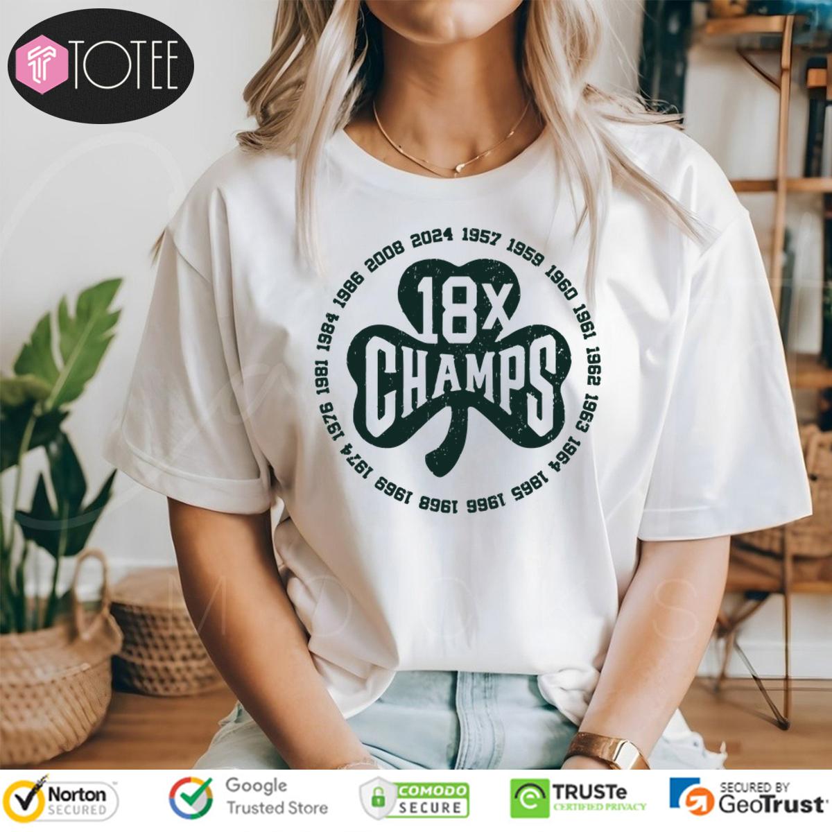 Boston Celtics 18X Champs Shamrock Shirt
