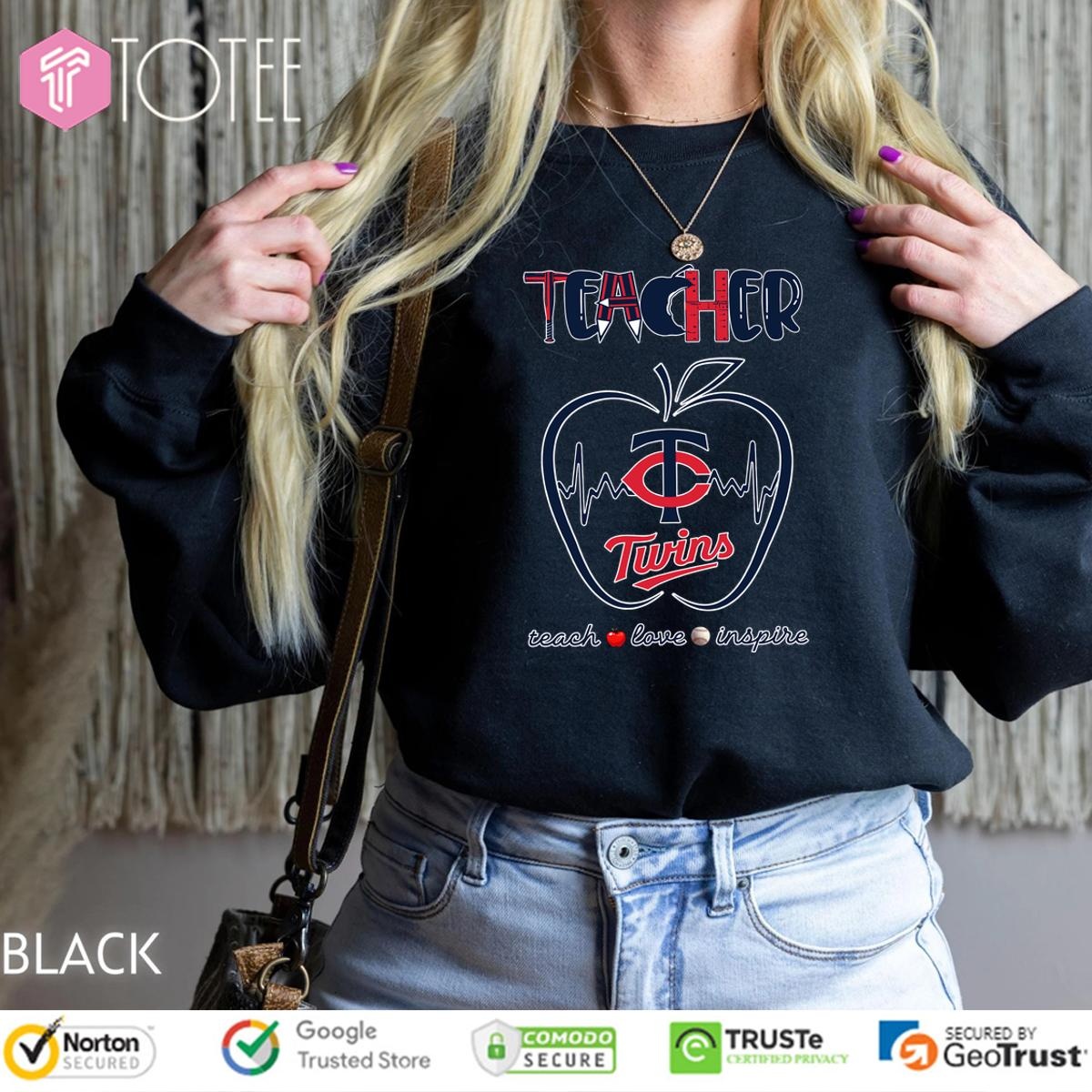 Official Minnesota Twins Teachers Pride Heart Teacher Appreciation Week Sweatshirt