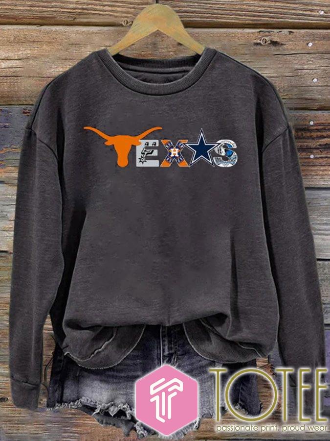 Texas Sports Teams Longhorns Cowboys Astros Mavericks Spurs Sweatshirt