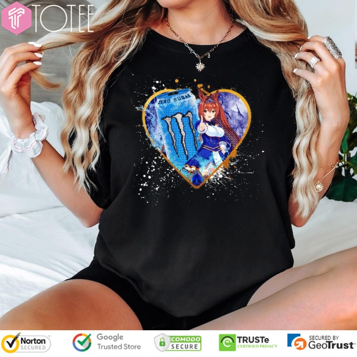 Daiwa Scarlet Umamusume Pretty Derby Monster Energy Ultra Blue Zero Sugar T-shirt